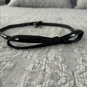 WHBM Black Patent Leather Belt XS